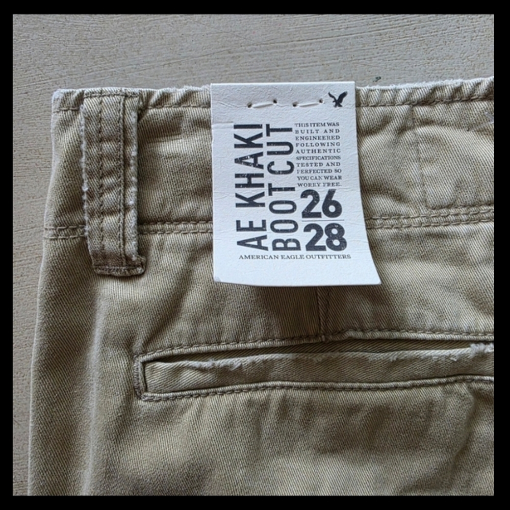 American Eagle AE Khaki Bootcut Pants - Size 26x28 - Tan/Beige